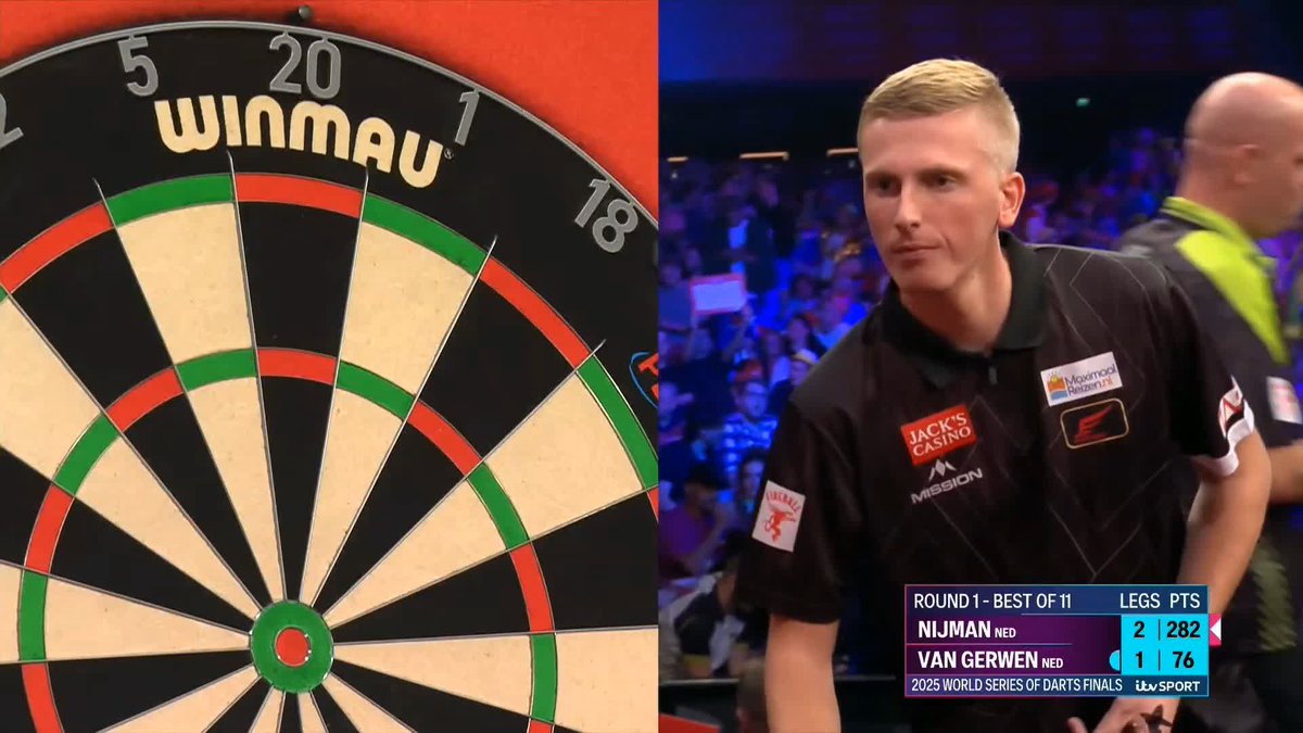 MvG IN TROUBLE! Wessel Nijman takes out 102 to open up a 3-1 lead over Michael van Gerwen! 📺 #WSODFinals | R1