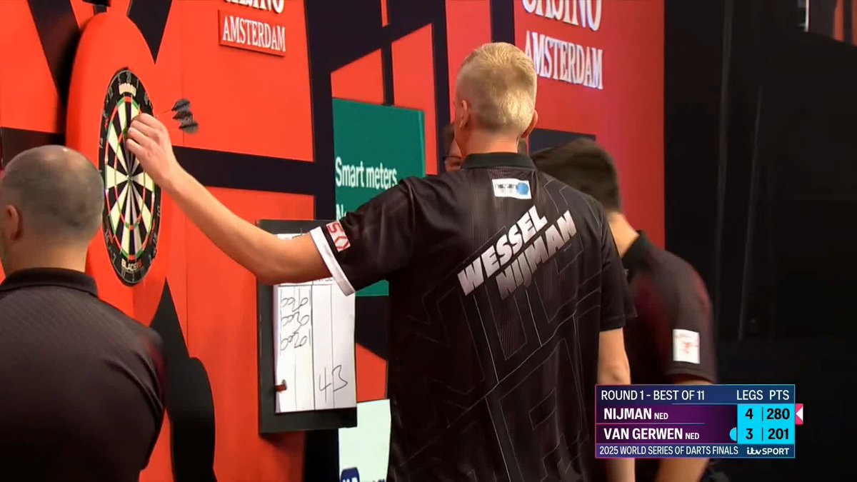132 FROM MvG! A wonderful finish from Michael van Gerwen to draw level with Wessel Nijman! 📺 #WSODFinals | R1