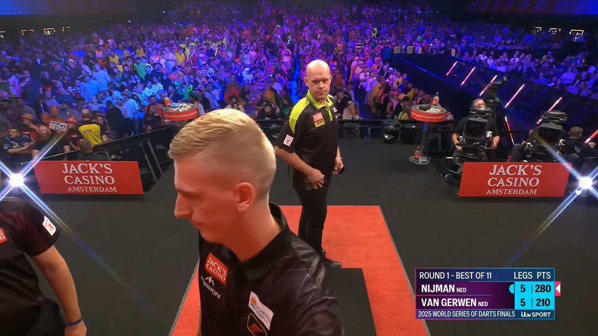 MvG PULLS IT OUT THE FIRE! Michael van Gerwen comes through a last-leg decider against Wessel Nijman! Just look what it means to him! 📺 #WSODFinals | R1