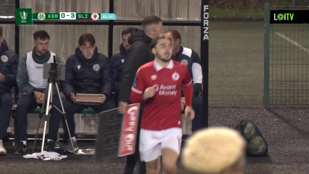 Sligo Rovers are heading into the next round! Owen Eldings cross is deflected into the Kerry net.