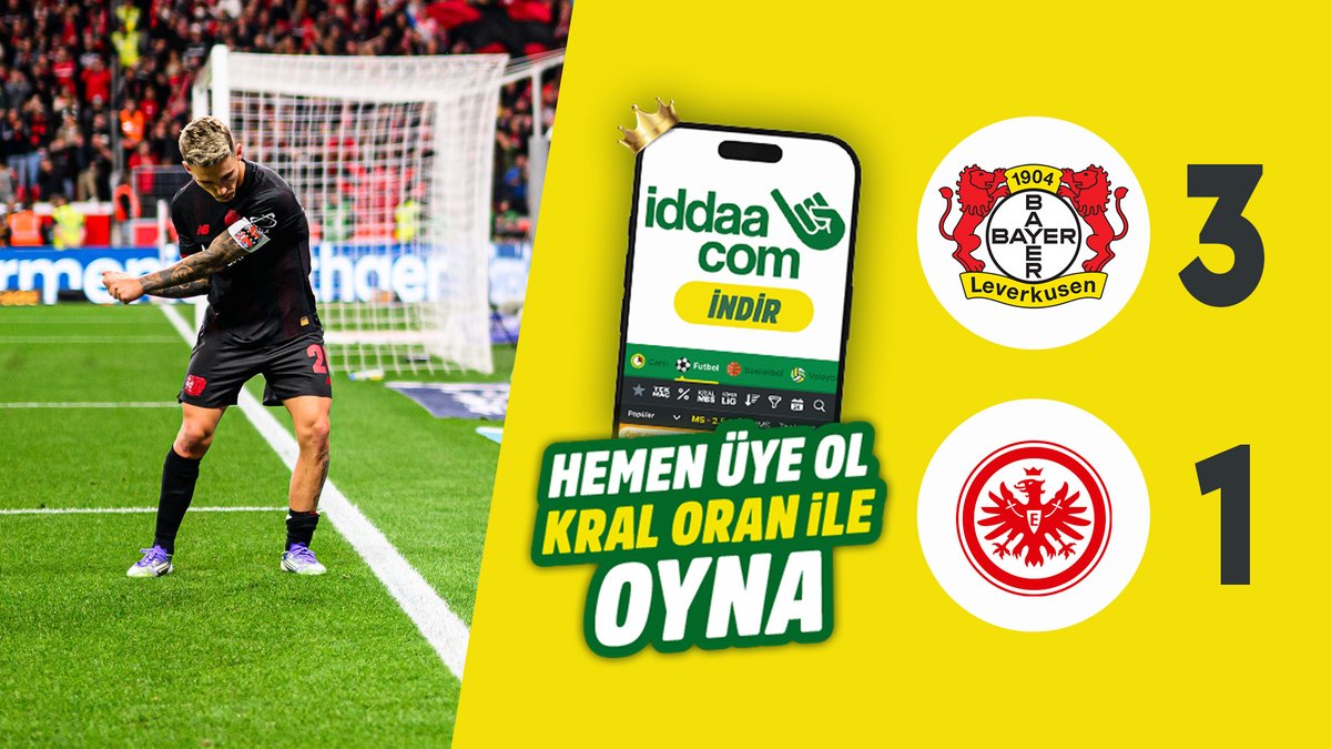 🇩🇪 Bundesliga'nın 3. haftasında Bayer Leverkusen, Eintracht Frankfurt'u 3-1'lik skorla mağlup etti. 🟡 iddaa 🟡