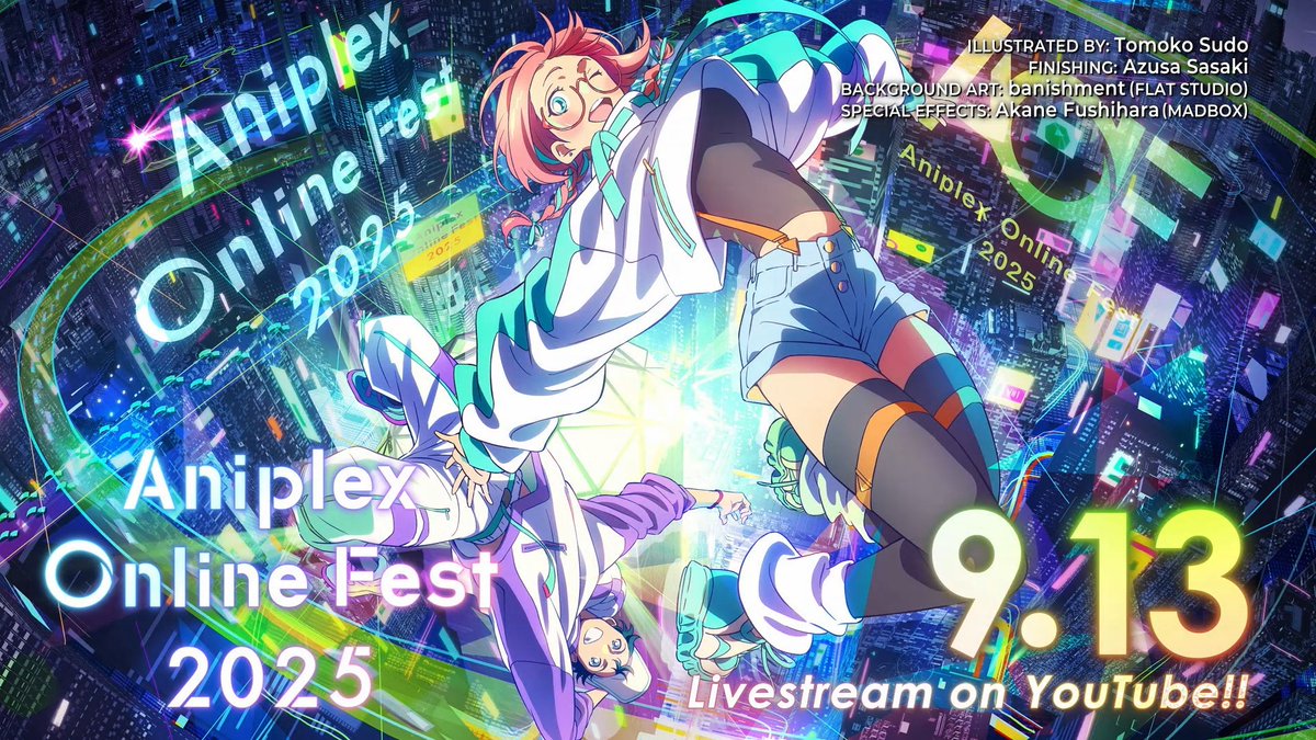 Tune in to ‘Aniplex Online Fest 2025’ hosted by Aniplex from Sony Music Group to see the announcement of over 20 titles, as well as performances from Sony Music artists.​ This online event will take place September 13 at 1 AM (PDT) on the Aniplex YouTube channel: Click here to learn more: