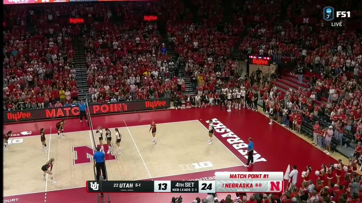 ACE from laney choboy and Huskers take the match! 🥳 Nebraska Soybean Board | #GBR