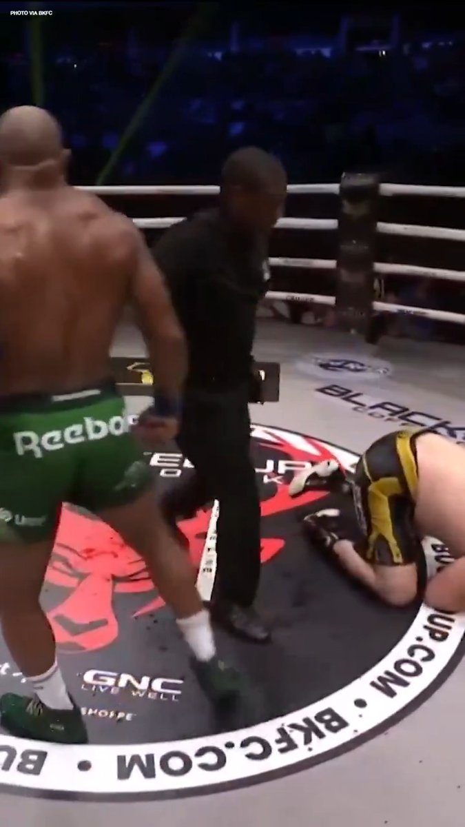 Yoel Romero knocks out Theo Doukas in his #BKFC debut at #BKFC80! 🔥👊 (🎥 Bare Knuckle FC)
