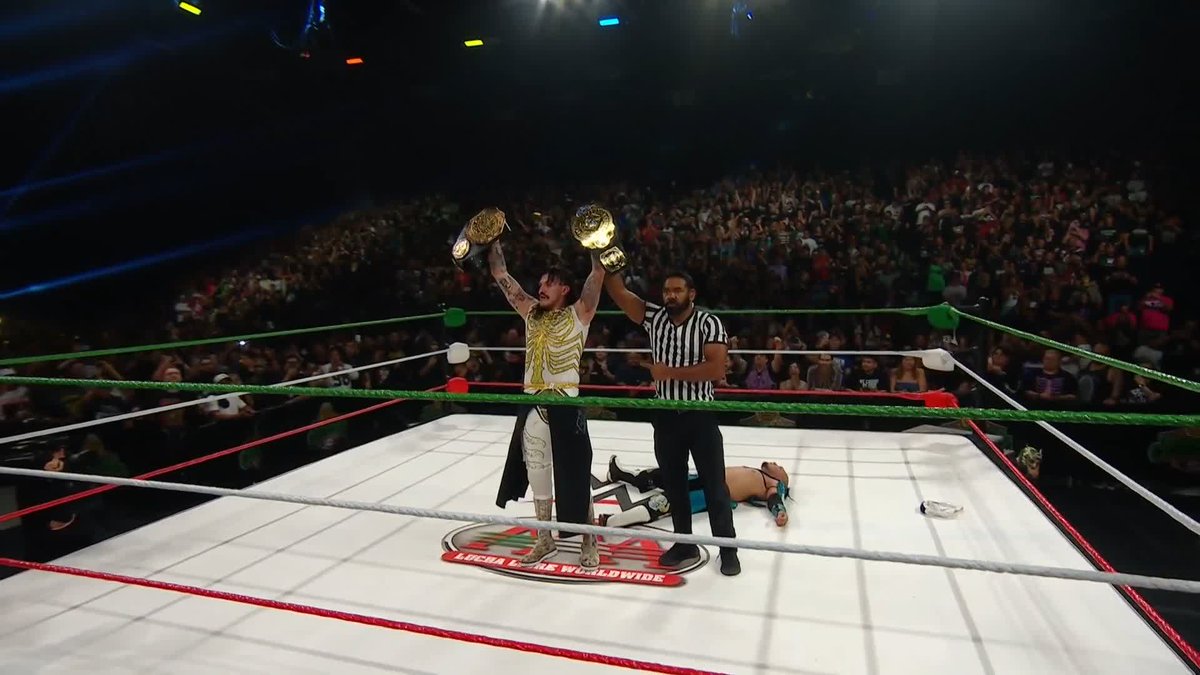 History has been made. Dominik Mysterio is the Lucha Libre AAA Worldwide Mega Champion!!! 🤯 WATCH HERE: