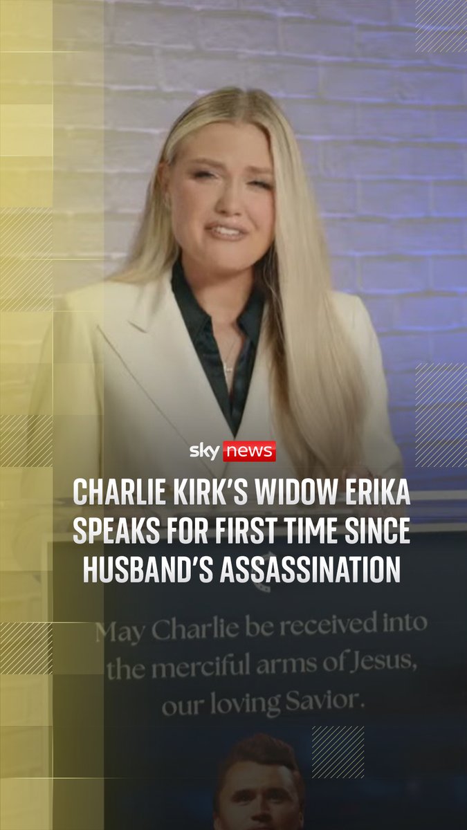 Charlie Kirk's widow Erika has paid tribute to the "perfect husband" in her first remarks since her husband's assassination on Wednesday. 🔗 Read more