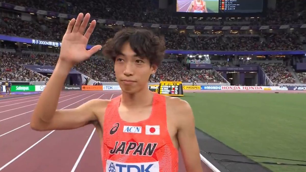 【東京世界陸上】 ▶️男子3000m障害 予選 1組 🇯🇵三浦龍司 選手 1組3位 8分30秒43 👏👏👏 日本史上初のメダル獲得に向けて🎖️ 好発進！！！！ ✨決勝へ✨ 📺TBS系列 生中継