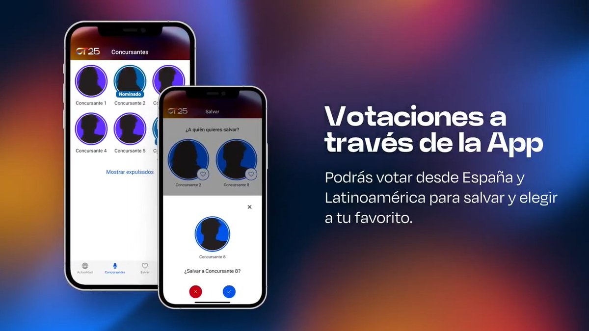 🧐 ¿Ya tienes la app de #OT2025? Podrás, desde España y Latinoamérica, votar a tu favorito y salvar a uno de los nominados 📲 La tienes aquí 👉🏻 ✨