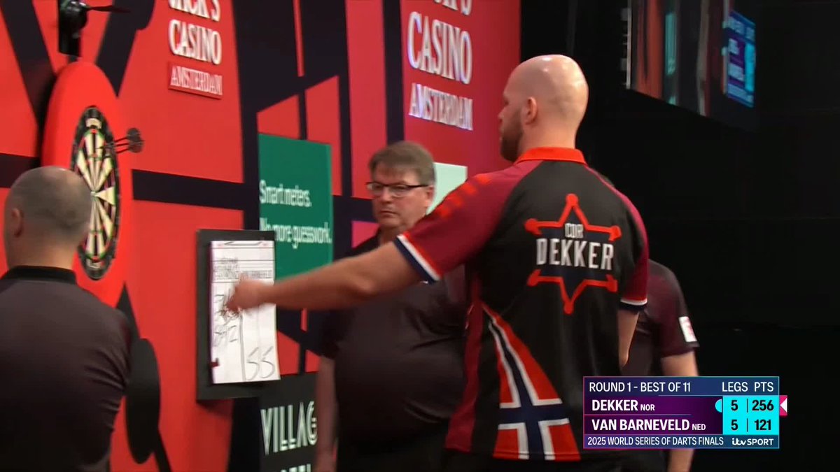 BARNEY COMPLETES THE COMEBACK! From 5-3 down, Raymond van Barneveld survives SIX match darts to somehow defeat Cor Dekker! 📺 #WSODFinals | R1