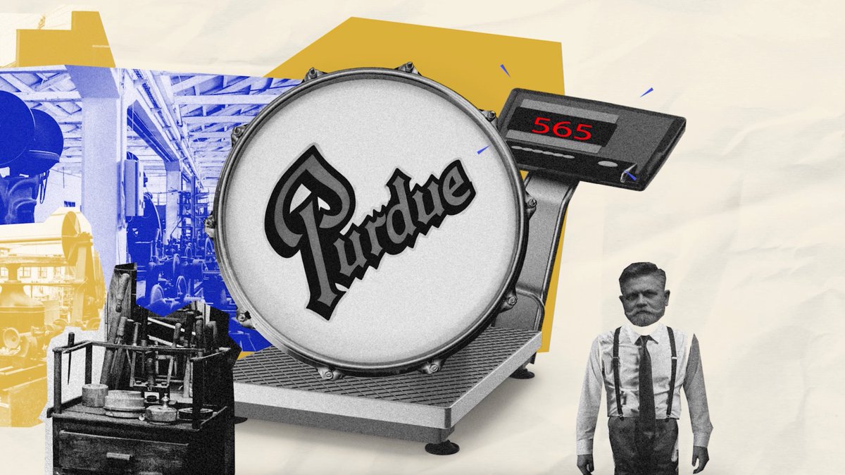 World's largest drum? Purdue Bands & Orchestras' bass drum weighs in at approximately 565 pounds, but its true proportions remain a secret. Purdue Football