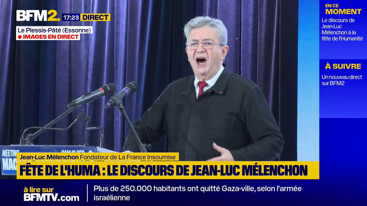 "Nous avons renversé deux gouvernements sans tirer un seul coup de fusil !" lance Jean-Luc Mélenchon #BFM2