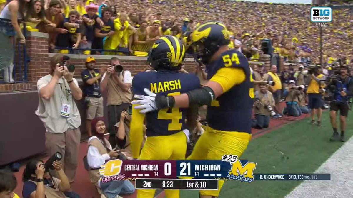 Andrew Marsh has his first career Michigan Football TD. 📺: Big Ten Network