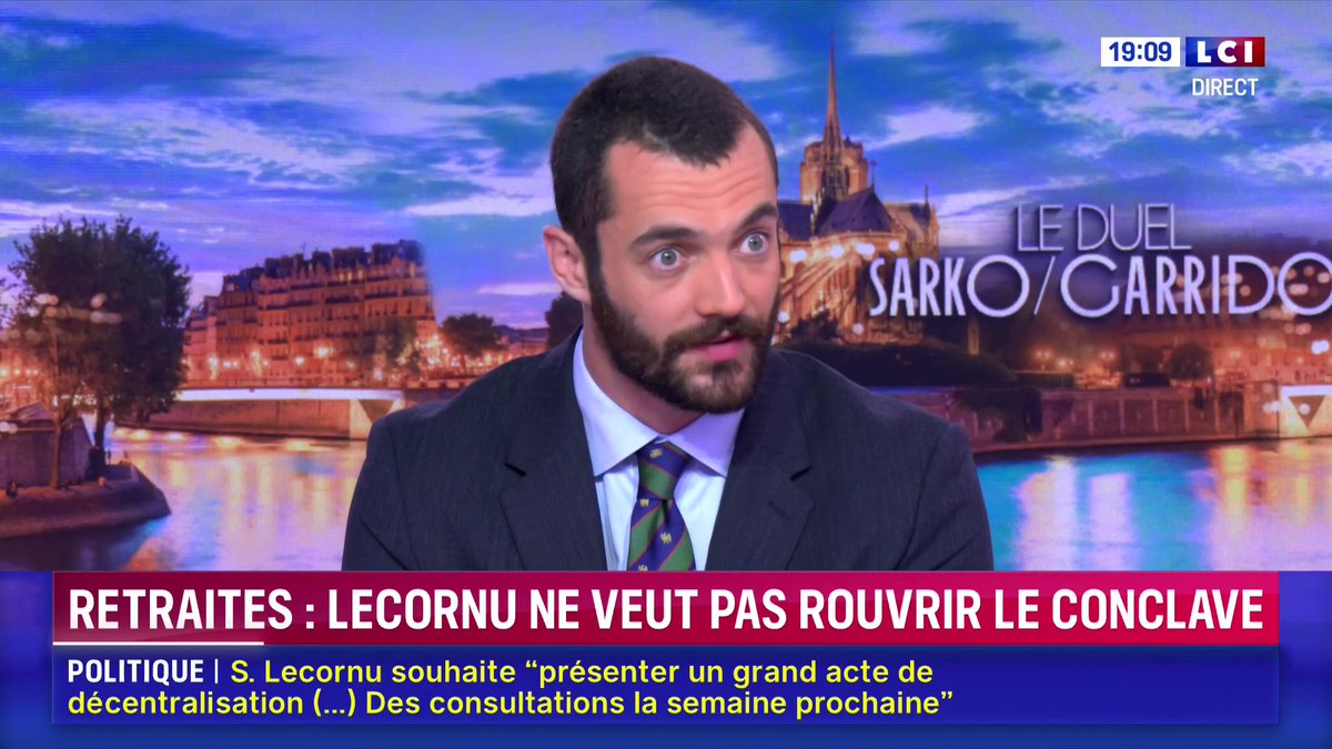 Sébastien Lecornu nommé à Matignon : "Il n'y aura pas de grande réforme des retraites avec ce Premier ministre et ce gouvernement", souligne Louis Sarkozy (Louis Sarkozy). ▶️ avec Yves Calvi