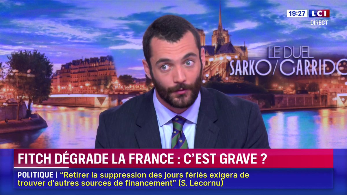 Note de la France dégradée par Fitch : "Le problème, c'est que la croissance est en chute, qu'on a moins d'investissements, (...) qu'on est en décrochage économique par rapport au reste du monde (...)", liste Louis Sarkozy (Louis Sarkozy). ▶️ avec Yves Calvi