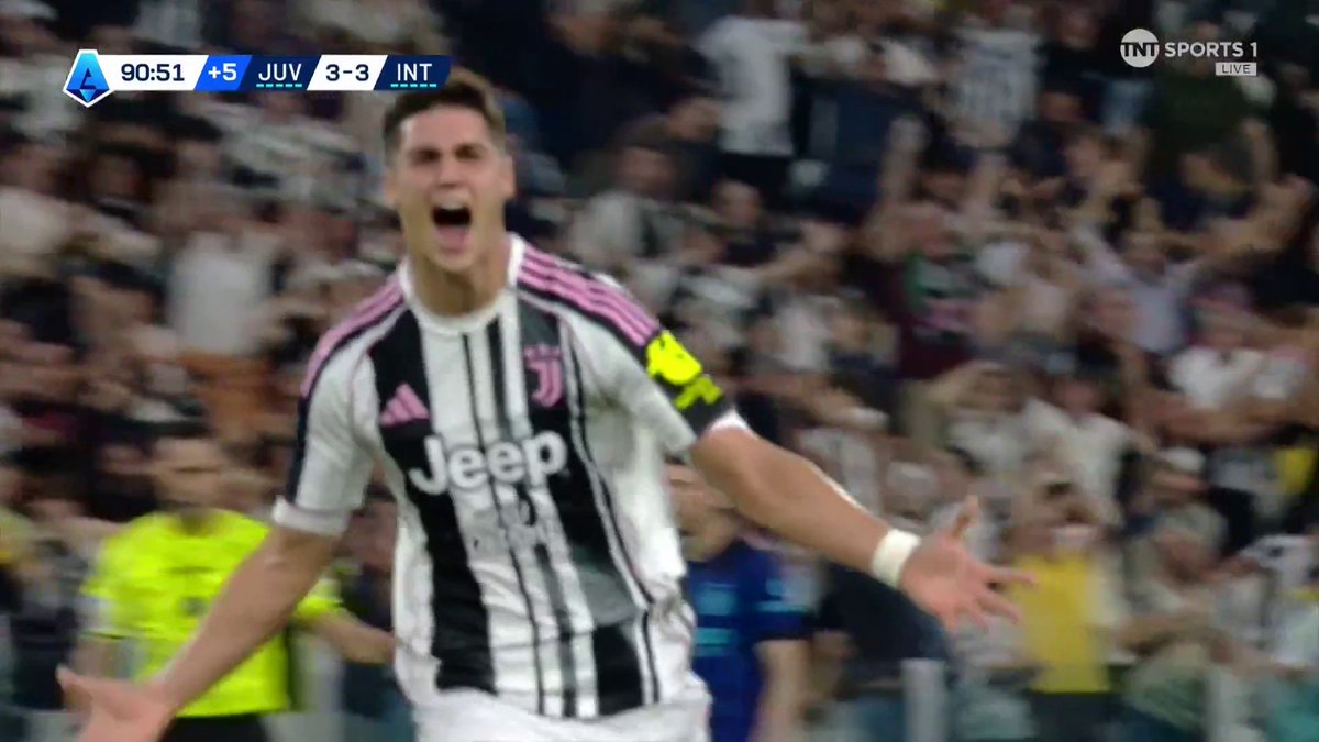 THIS IS UNBELIEVABLE 🔥 Vasilije Adzic wins it for Juventus in the 90+1' minute like this... 🤯 📺 TNT Sports &amp; discovery+ UK