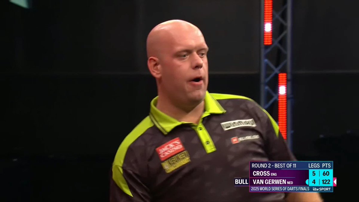 WHAT A SKIN-SAVER FROM MVG! That is sensational! With Rob Cross sat on a two-darter for victory, Van Gerwen conjures up a brilliant 122 on the bull to force a decider! 📺 #WSODFinals | R2