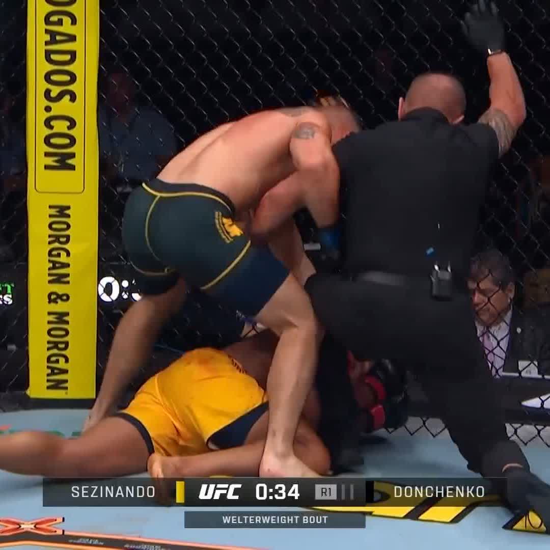 STARTING THE VIOLENCE EARLY AT #NocheUFC 😮‍💨 Daniil Donchenko gets the TKO to become the The Ultimate Fighter S33 Welterweight champion! [ LIVE NOW on @ESPN app ]