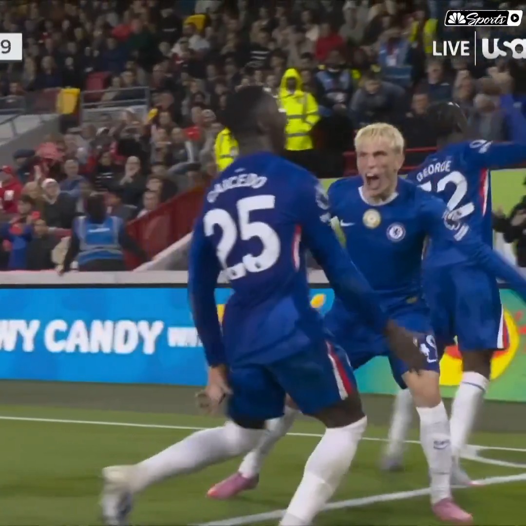 WHAT A FINISH. 🤯 Moises Caicedo put Chelsea in front with a thunderous strike, but Brentford snatch a draw in stoppage time thanks to Fabio Carvalho!