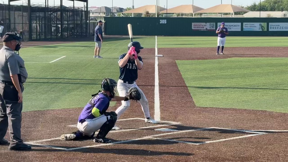 You can put it on the board, YES! D-BAT Ropes Bonesio's Joshua Viars (Joshua Viars) sends this pitch out in a hurry, hammering it off the scoreboard in right for a 3-run home run at the Texas Scouts Association Games (Texas Baseball Scouts Association). #FiveToolPower Walnut Grove (TX) 2026 • WVU Baseball commit ✭Five Tool Texas✭ Profile: