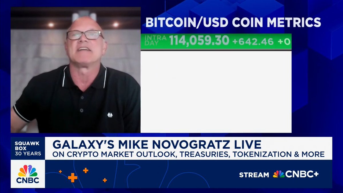 🔥 Galaxy CEO Mike Novogratz pointed to the SEC chair’s stance as a turning point: “The crypto idea just keeps gaining momentum. The SEC chair said he wants all markets to move on-chain — that’s such a radical departure from where we were, and a radical statement.”