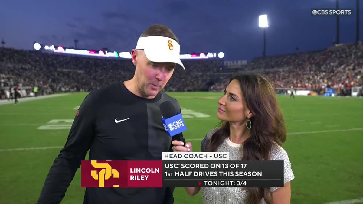 "We just got it back to west coast time. That was God doing that for us." -- Lincoln Riley to our Jenny Dell on the weather delay 😂