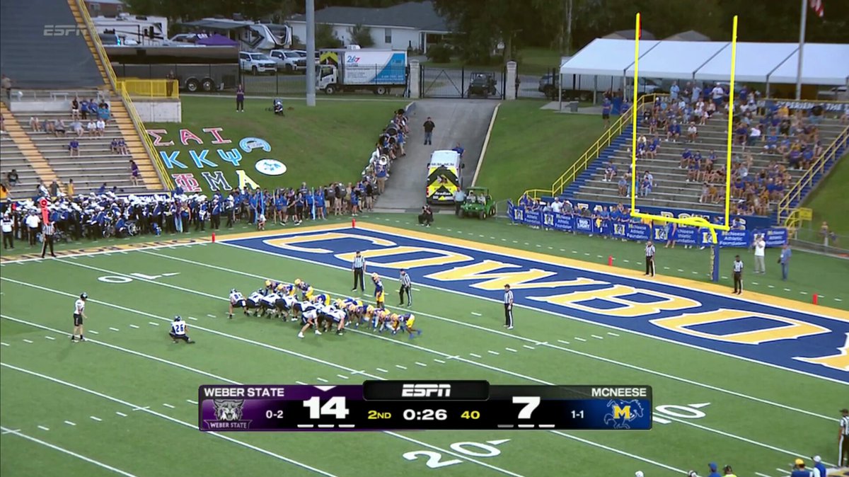 WOW! A fake field goal attempt goes for a 10-yard touchdown by Sloan Calder! Weber State leads 21-7! #WeAreWeber \\ #BigSkyFB \\ #SCTop10