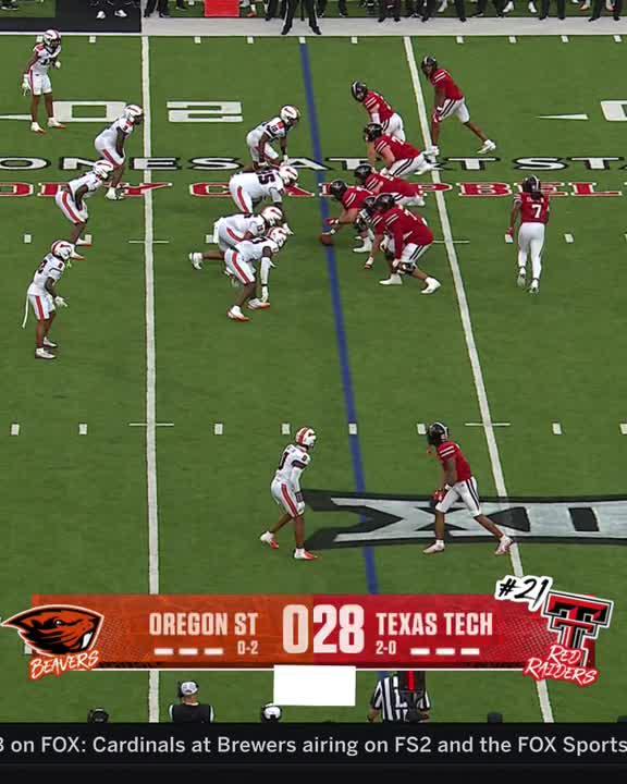 IN THE BREADBASKET 🍞 Behren Morton drops Terrance Carter Jr. a beauty in the corner of end zone as Texas Tech Football continues to dominate. #Big12FB | 📺 FOX College Football