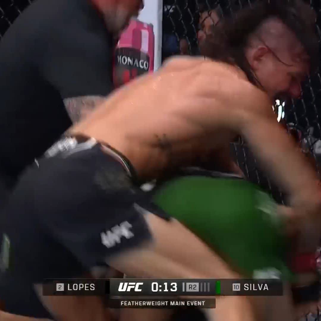 BARKED UP THE WRONG TREE TONIGHT 🤫 @DiegoLopesMMA gets the MASSIVE finish in the main event! [ #NocheUFC | LIVE on the @ESPN app ]