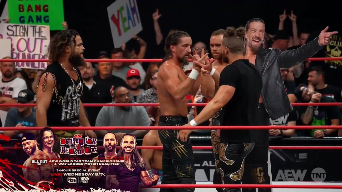NEXT WEEK at #AEWAllOut, #AEW World Tag Team Champions Brodido (Big Bad Brody King &amp; Bandido🔫🌵) put their titles on the line in a 4-Way Ladder Match! Watch #AEWCollision on TNT &amp; HBO Max