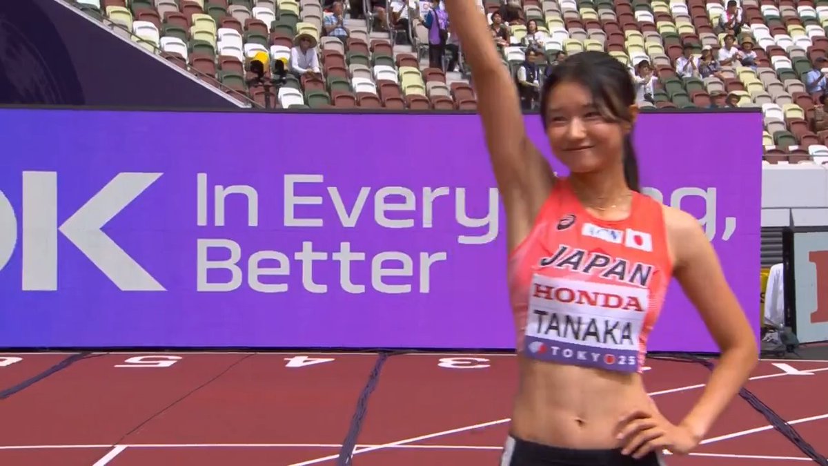 【#東京世界陸上】 ✅女子100mハードル 予選2組 モデルハードラー✨ 🇯🇵#田中佑美 6位 13秒05 安定した好スタートを切るも 準決勝進出ならず。 📺TBS系列 生中継