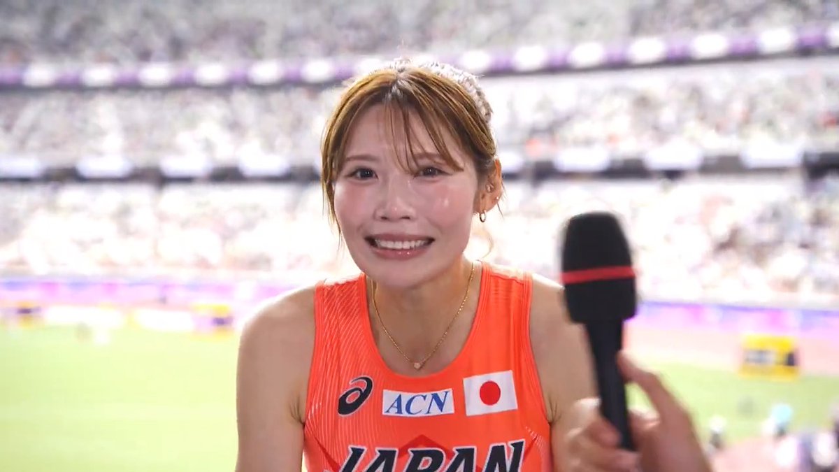 【#東京世界陸上 】 ✅女子100mハードル 予選 世界陸上初出場にして準決勝進出🎉 🇯🇵#中島ひとみ のインタビューです!!! 🗣「準決勝の舞台で 真子と一緒に走れることを誇りに思う 全力の笑顔で楽しみたい!」 📺TBS系列 生中継