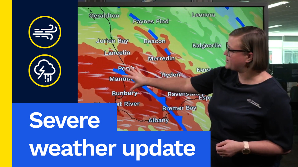 Severe Weather Update: Cold front brings damaging winds to southern Australia Video current: 10:00 am AWST 14 September 2025 For the latest forecasts and warnings, go to or the BOM Weather app.