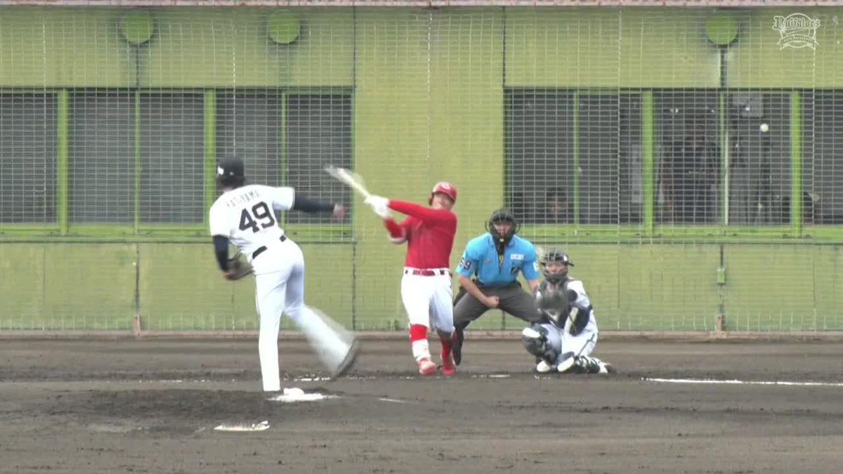 このバットフリップが癖になる 田中広輔 ライトへの確信弾 第2号ソロホームランで カープ追加点！ ⚾プロ野球 ファーム (2025/9/14) 🆚オリックス×広島 📱live on DAZN #オレをみろ #イージースポーツ #carp