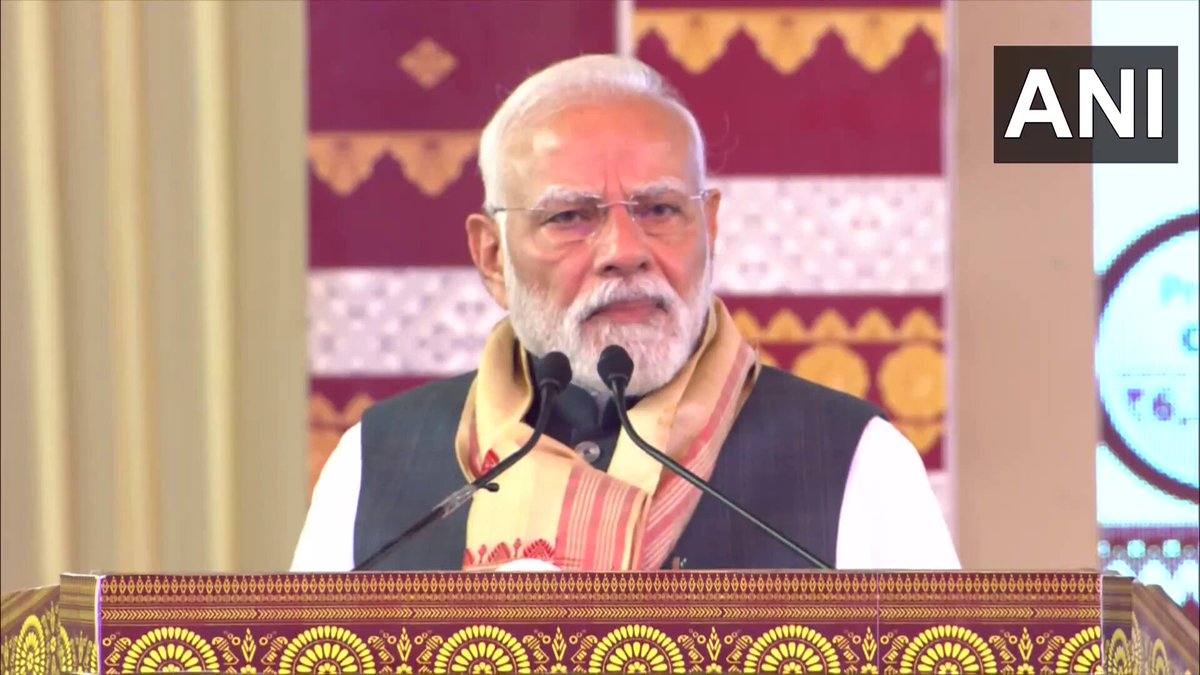 #WATCH | Darrang, Assam: Prime Minister Narendra Modi says, "...Mujhe kitne hi gaaliya de, main bhagwan Shiv ka bhakt hoon, saara zehar nikal leta hoon... but when someone else is insulted, I cannot tolerate that. You people tell me, is my decision of honouring Bhupen Da with Bharat Ratna right or wrong? Is the insult done by the Congress party for honouring him with Bharat Ratna right or wrong?..." (Source: ANI/DD News)