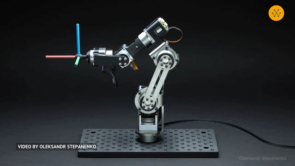 A miniature 6-axis robotic arm prototype was tested to evaluate its 6-DOF (Degrees of Freedom) performance. Colored markers attached to the end effector represent the X, Y, and Z axes of its reference frame, providing a clear visualization of the motion. The arm demonstrated relatively smooth movement for an early-stage prototype, though some wobbling in the reference frame was observed during rotations. These variations are likely due to part tolerances and assembly imperfections. Video credits: Oleksandr Stepanenko #robot #robotics #engineering #automation #robotarm #roboticarm #actuator