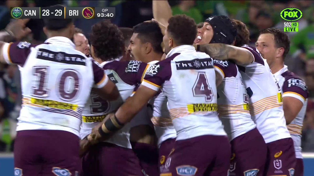 CAN YOU BELIEVE IT!? THE BRONCOS GET IT DONE IN GOLDEN POINT! 🤯🤯🤯 📺 Watch #NRLRaidersBroncos on ch.502 or stream on Kayo: ✍️ BLOG 🔢 MATCH CENTRE