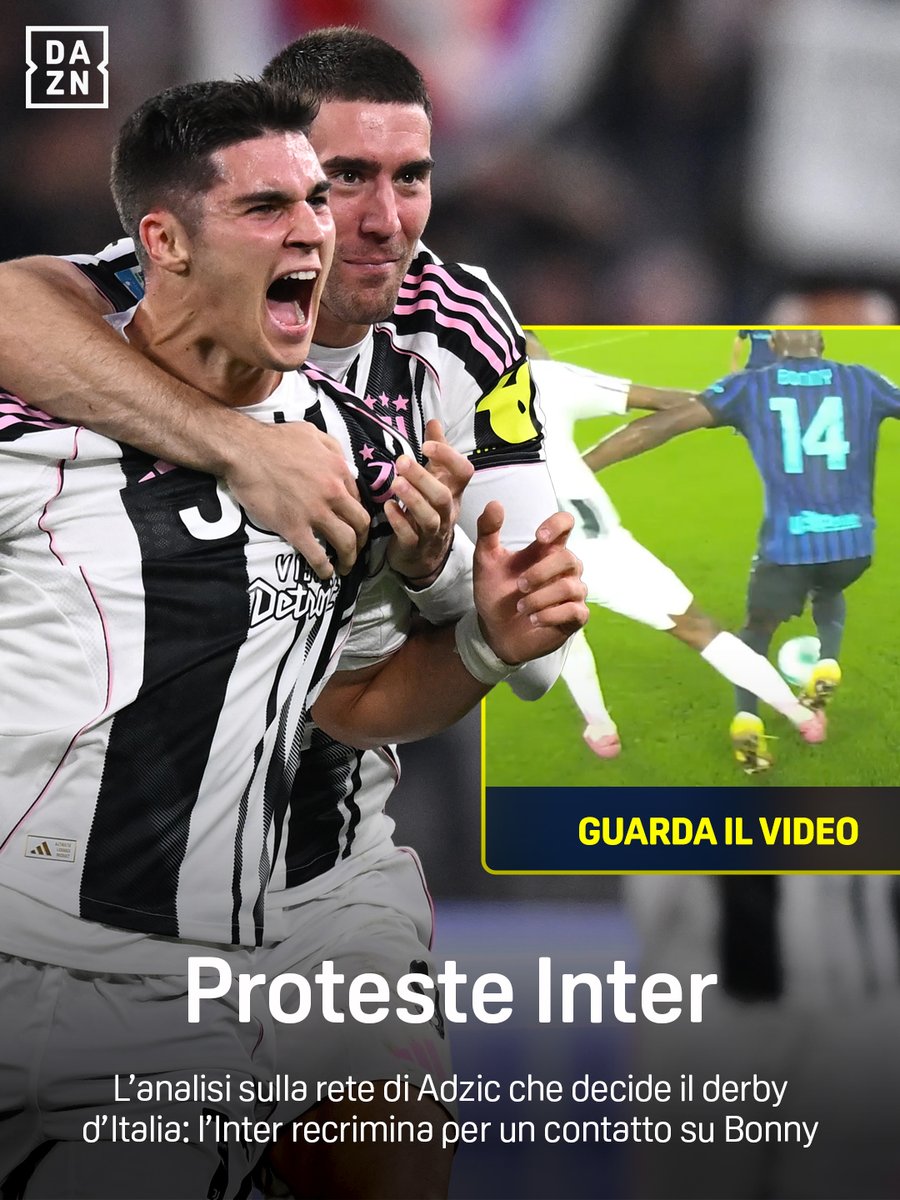 Contatto tra Kheprhen Thuram e Bonny 💥 L'Inter protesta per il gol di Adzic 🗣️ L'analisi dell'episodio che ha deciso il derby d'Italia 👀 #JuveInter #SerieAEnilive #DAZN