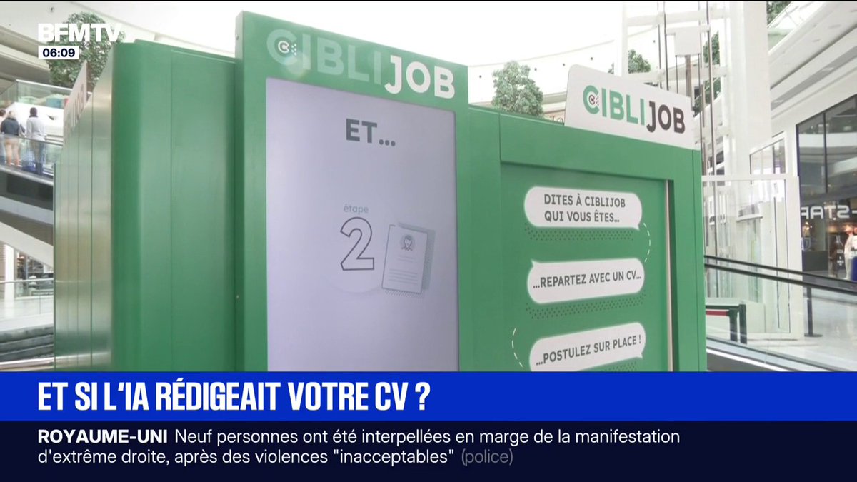 🚨ALERTE INFO Une cabine en Loire Atlantique permet grâce à l'IA de créer son CV et de postuler à des offres d'emploi en dix minutes. Les conseillers de Pôle emploi en PLS…