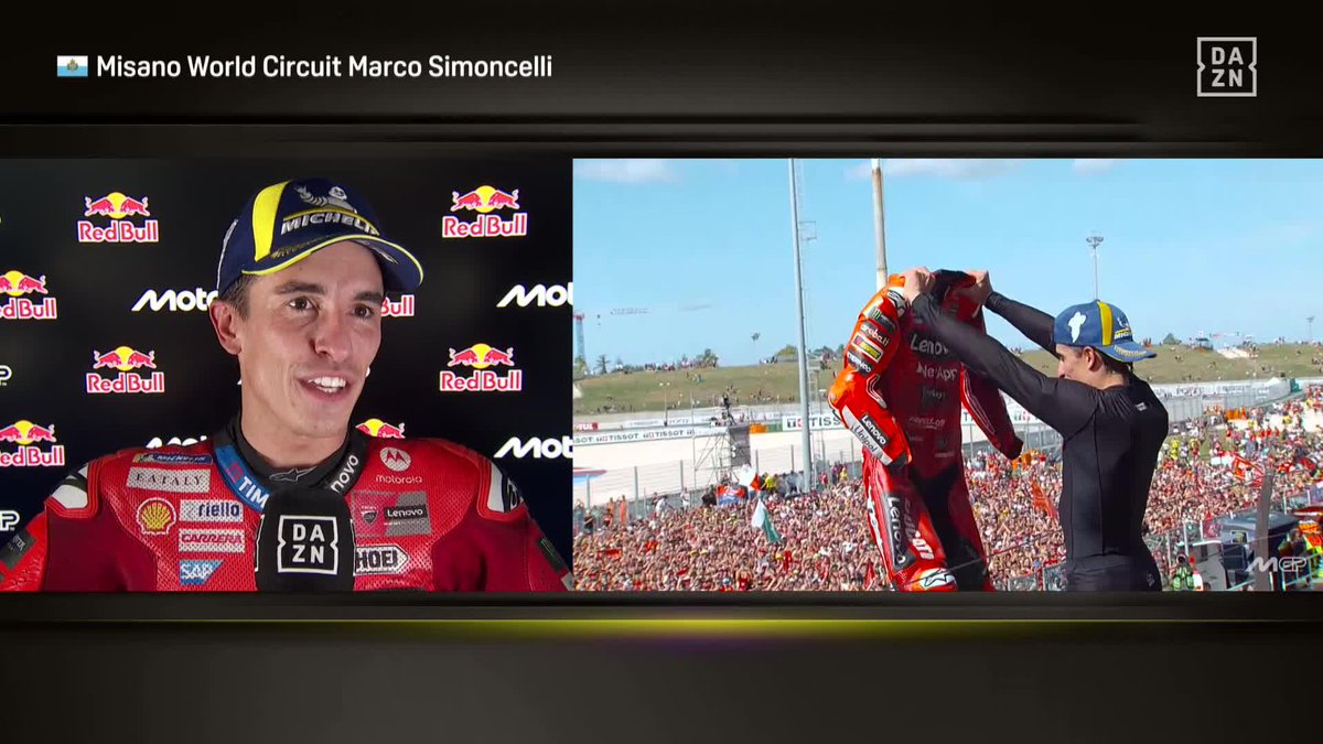 🗣️ “Messi es mi referente, ha estado en los momentos difíciles y ha hecho callar con clase” 🔊 “Vi las redes sociales y hoy tenía un extra de concentración y tenía ganas, muchas, de ganar” Marc Márquez explica su celebración en DAZN #SanMarinoGP 🇸🇲 #MotoGP 🏁