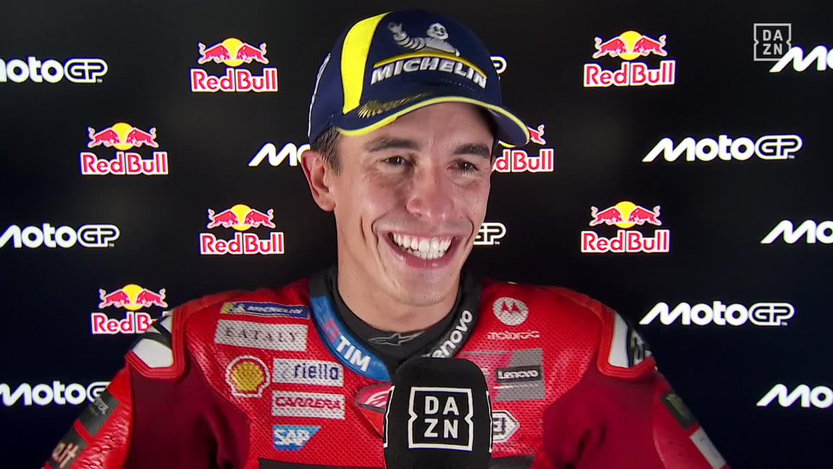 🗣️ “Tenía claro que era todo o nada. Me han visto la cara y les he dicho: hoy voy” 🔊 “Agradecer a Ducati porque escuché de todo y no es fácil, peor tengo 32 años para aguantar eso y más” Marc Márquez, en el micrófono de DAZN #SanMarinoGP 🇸🇲 #MotoGP 🏁