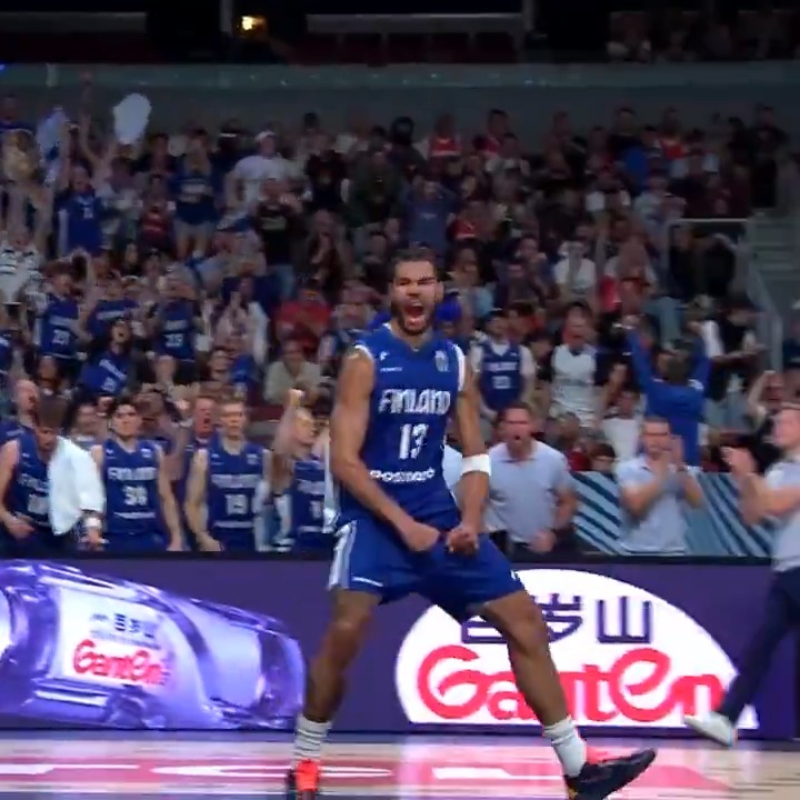 Olivier Nkamhoua goes up the ladder for the alley-oop ⚡️🇫🇮 #EuroBasket