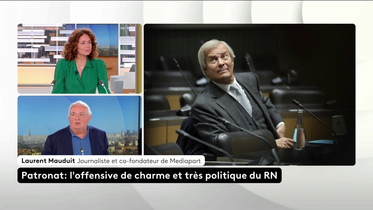 🔴 🗣 “On se retrouve dans les années 30 : c’est François Coty, le parfumeur authentiquement fasciste, qui rachète Le Figaro pour tenter de renverser la République”, affirme Laurent Mauduit, journaliste et co-fondateur de Mediapart, à propos des liens entre Bolloré et le RN.