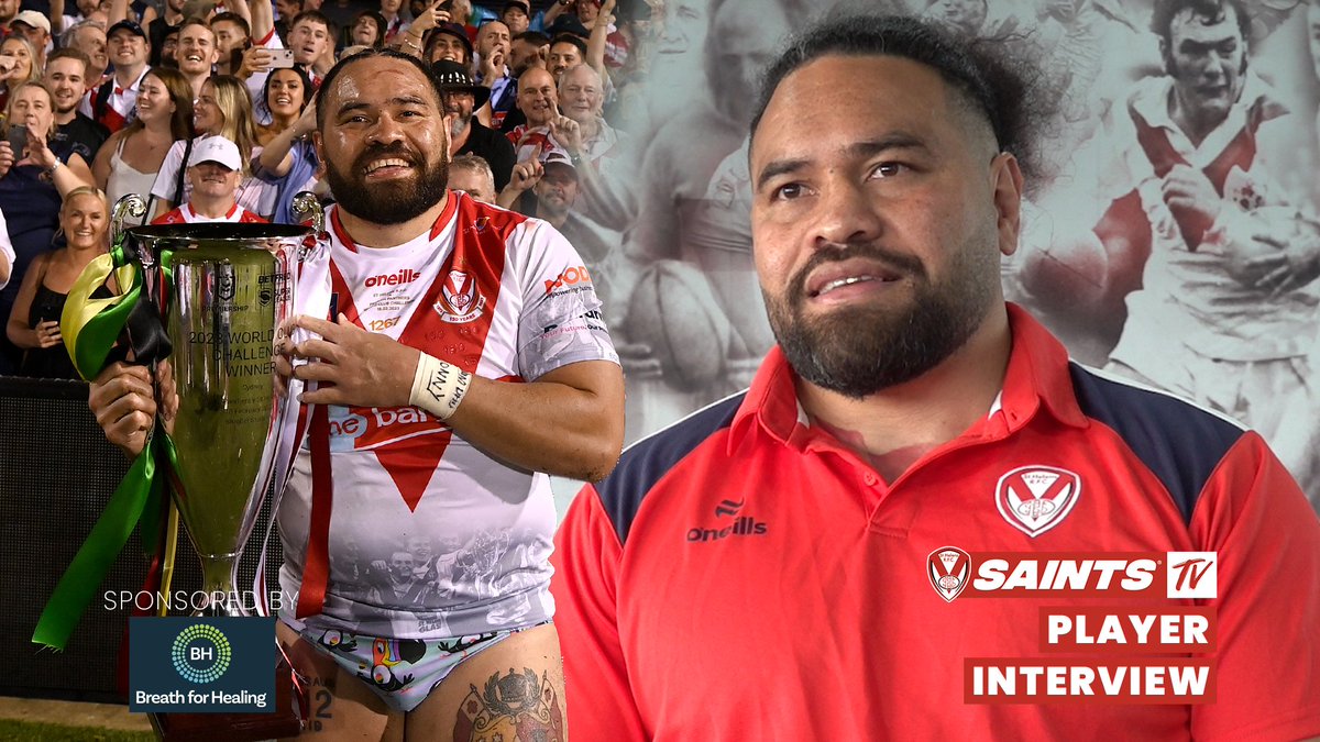 Thank you, Koni 😇 Konrad Hurrell sits down with Saints TV to reflect on his four seasons as a St.Helens player Watch the full chat on Saints TV for free 📺 #COYS | Konman Hurrell