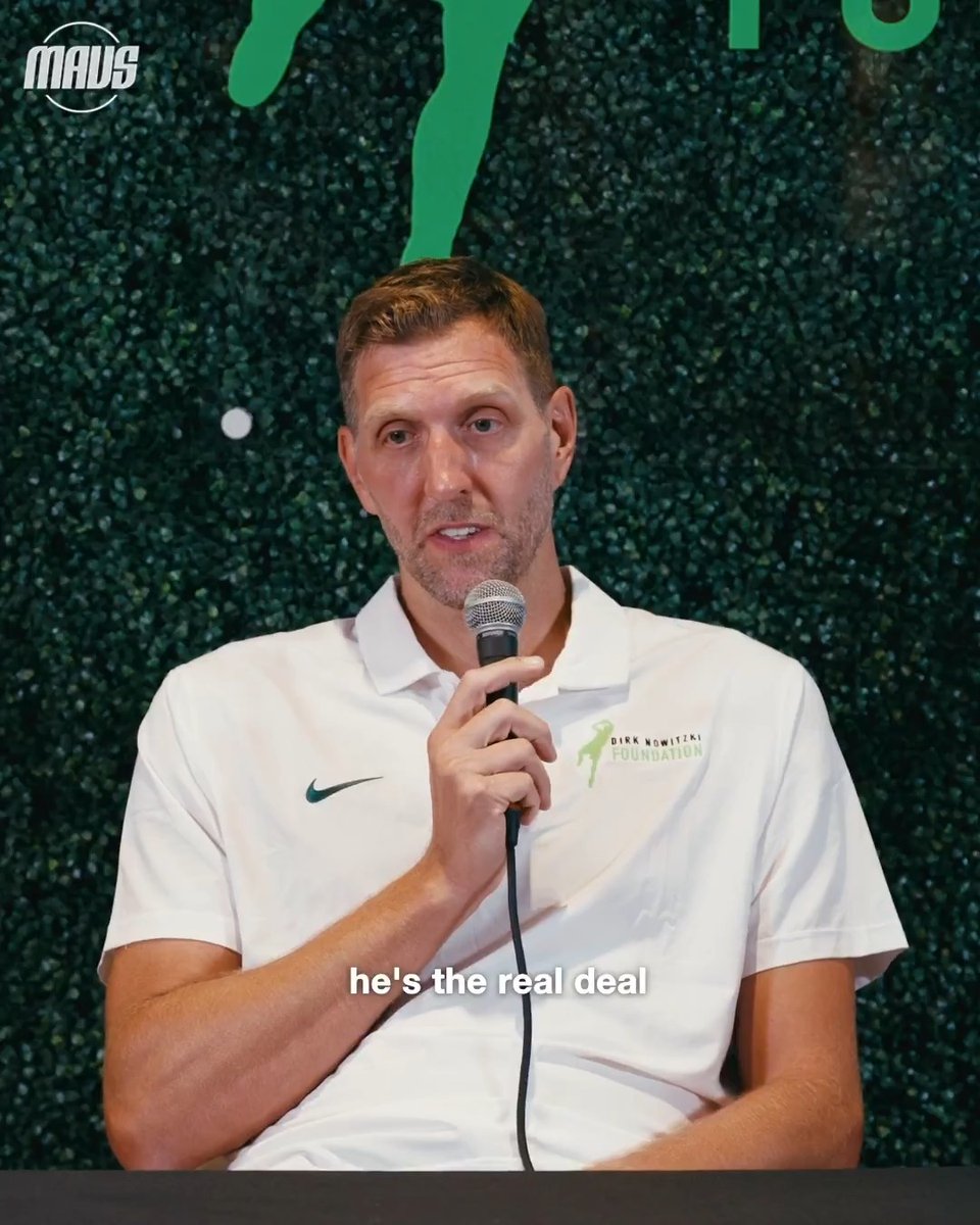 He’s the real deal 🎙️ Dirk Nowitzki speaks on Cooper Flagg at his annual tennis event. #MFFL
