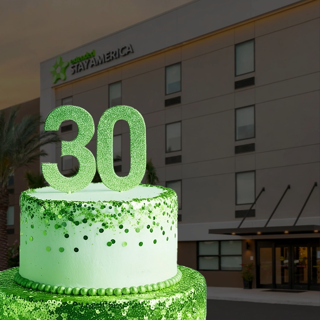 Enter our #Giveaway - going on now! We're excited to celebrate 30 Years of Extended Stay America with you. 🎂 To enter: Like, comment #ExtendedStayGiveaway and tag 3 friends to enter!
