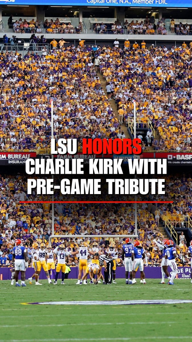 'MOMENT OF REFLECTION': LSU honored Charlie Kirk, Iryna Zarutska, and the victims of the Colorado school shooting ahead of the game against the Florida Gators on Saturday.