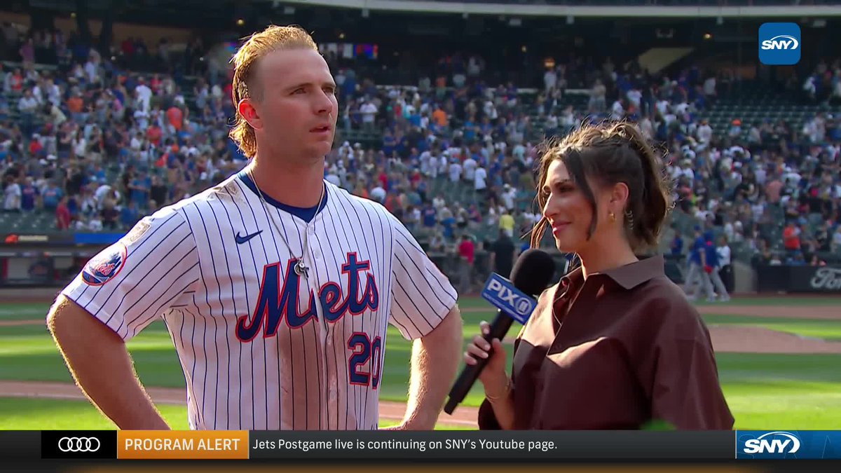 "I felt like I was surfing on top of a dragon there. That was sick!" Pete Alonso with Michelle Margaux after his walk-off home run!