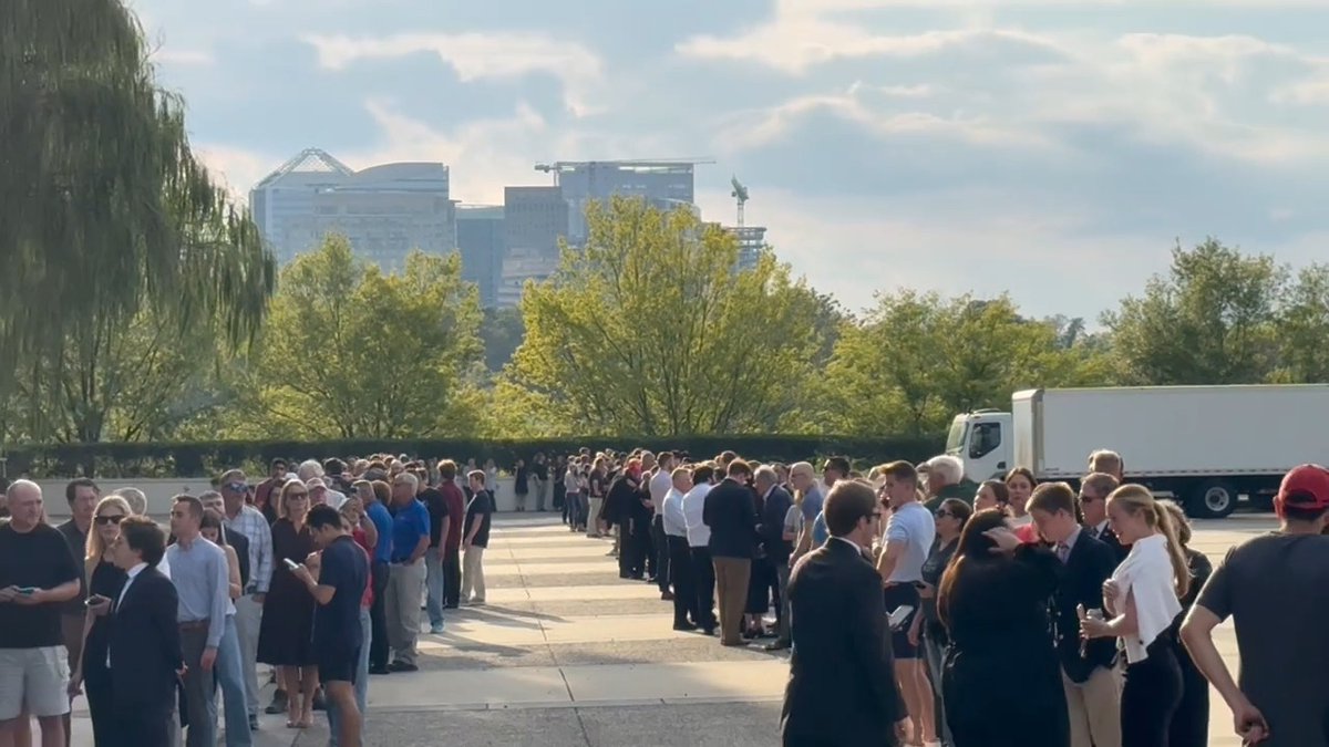 WOW! So many people are lined up outside the Kennedy Center to pay tribute to Charlie Kirk and his mission.