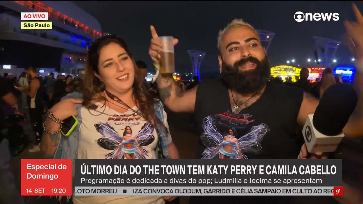 O The Town chega ao quinto e último dia com uma programação dedicada a divas do pop, e a expectativa é por Katy Perry, Camila Cabello e Ludmilla. Para fazer parte da festa, Erick Bang ainda tirou selfie com Júlia Zaremba. ➡ Assista na #GloboNews: