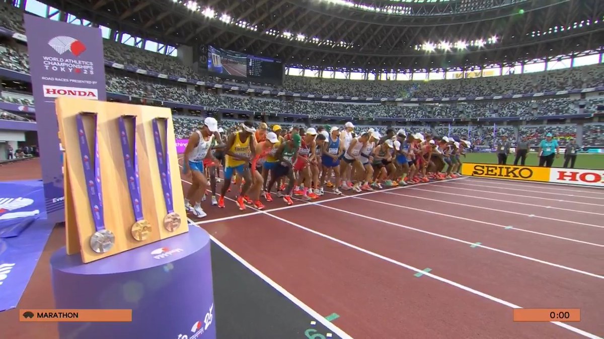【#東京世界陸上】 ✅男子マラソン スタートしました🏃🏃🏃 日本勢🇯🇵は世界陸上初出場の3名の選手✨ 🇯🇵#小山直城 🇯🇵#吉田祐也 🇯🇵#近藤亮太 日本勢20年ぶりのメダル獲得へ🎖️ 📺TBS系 生中継